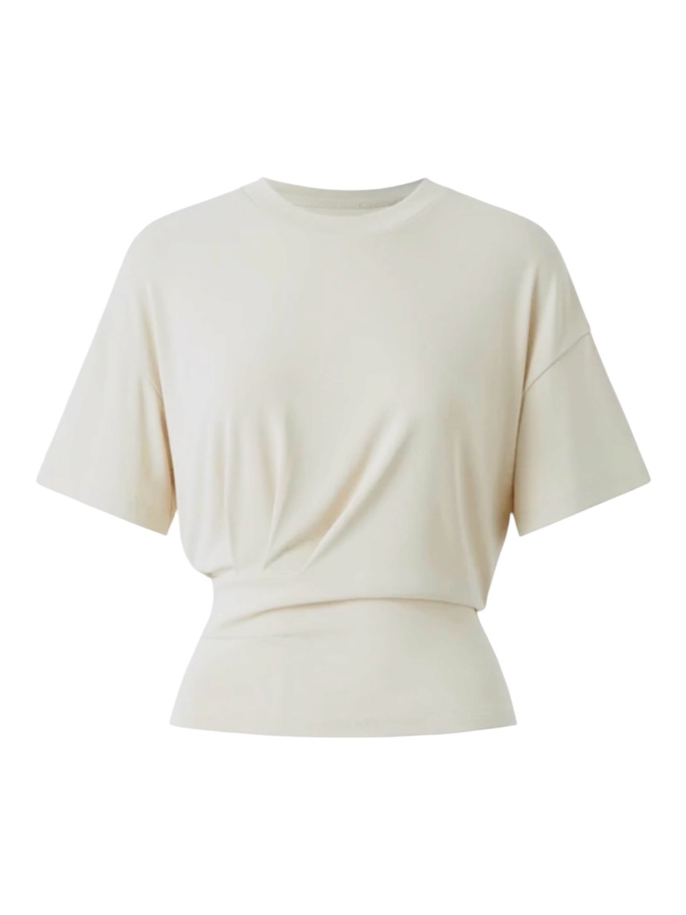 OGL Sandwashed Crewneck Short Sleeve Tucked Tee Cream Large New with Tag